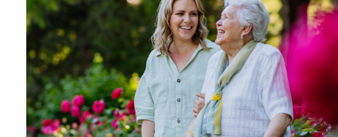 Senior walking in park