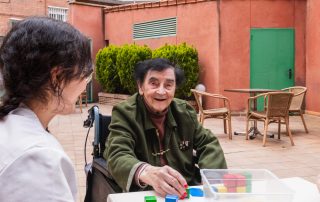Caregiver playing game