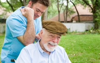 Caregiver providing care