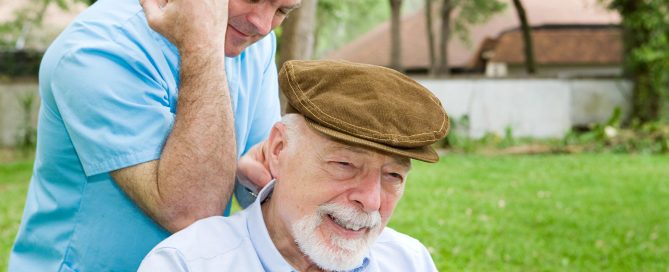 Caregiver providing care