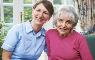 senior with caregiver